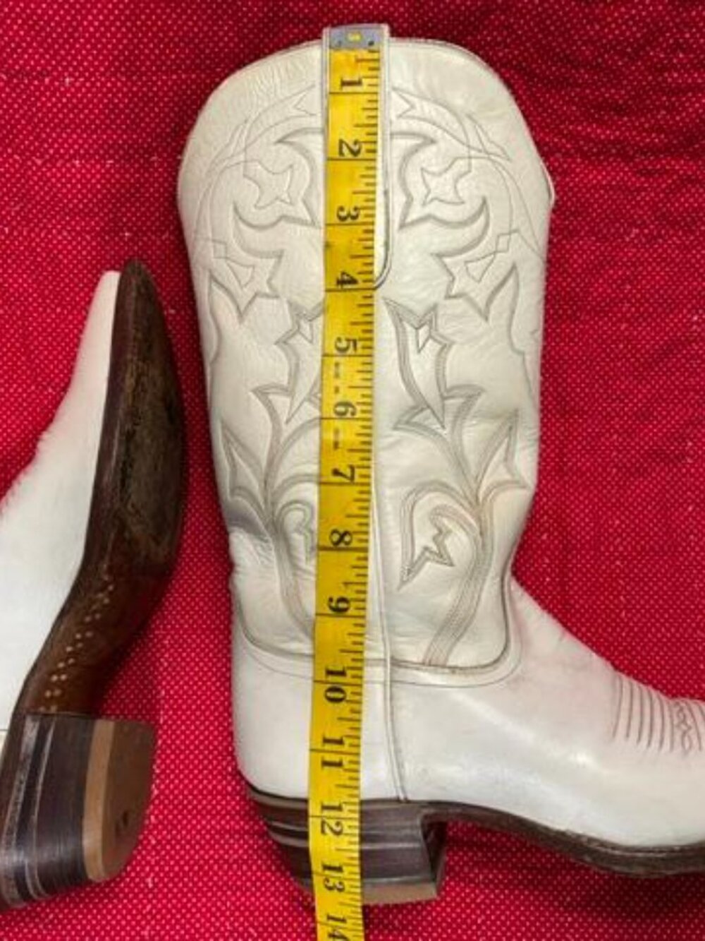 Falconhead white (not bright white) leather cowboy boots 7C - Picture 9 of 12